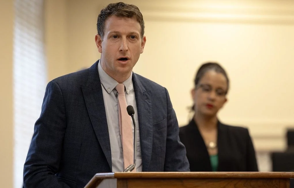 Rep. Joe Fitzgibbon speaking at a podium, February 2026